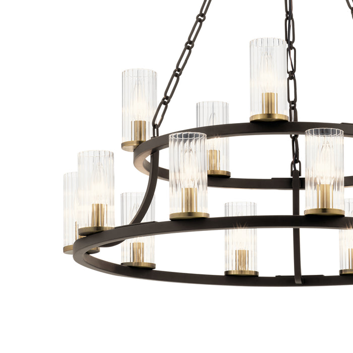 15 Light Chandelier from the Mathias collection in Olde Bronze finish