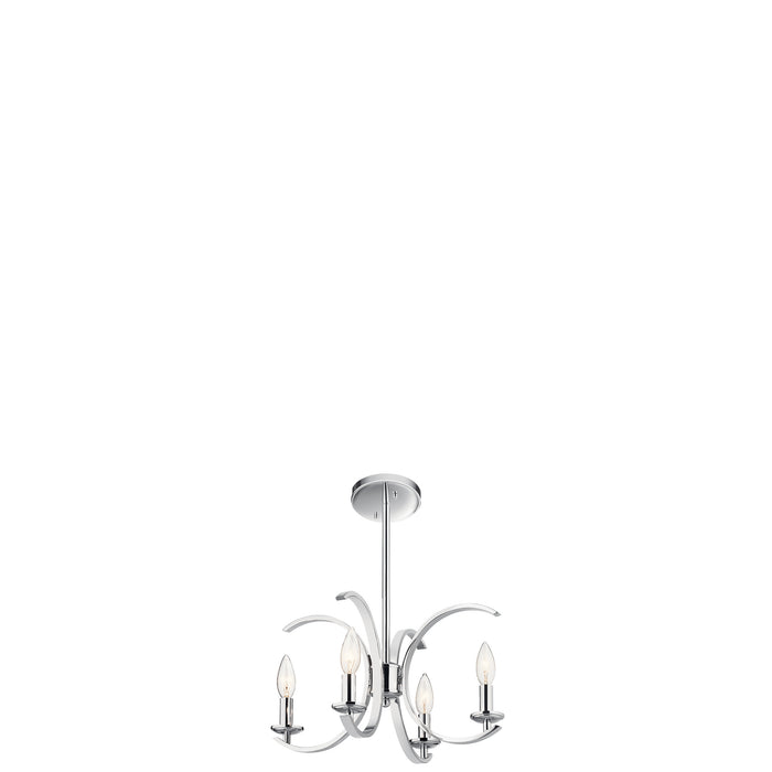 Four Light Pendant/Semi Flush Mount from the Cassadee collection in Chrome finish