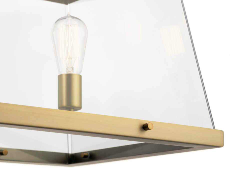Five Light Linear Chandelier from the Darton collection in Brushed Natural Brass finish