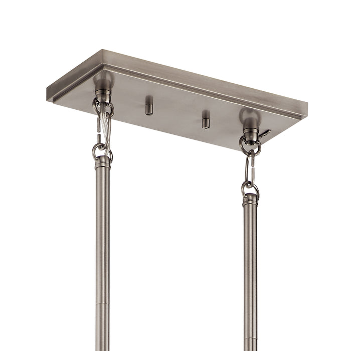 Five Light Linear Chandelier from the Darton collection in Classic Pewter finish