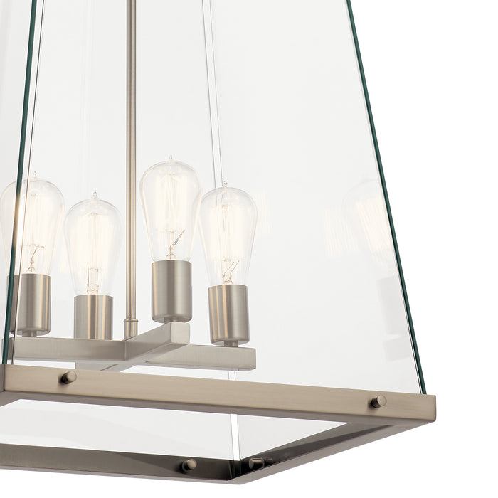 Four Light Foyer Pendant from the Darton collection in Classic Pewter finish