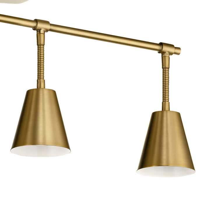 Four Light Rail Light from the Sylvia collection in Brushed Natural Brass finish