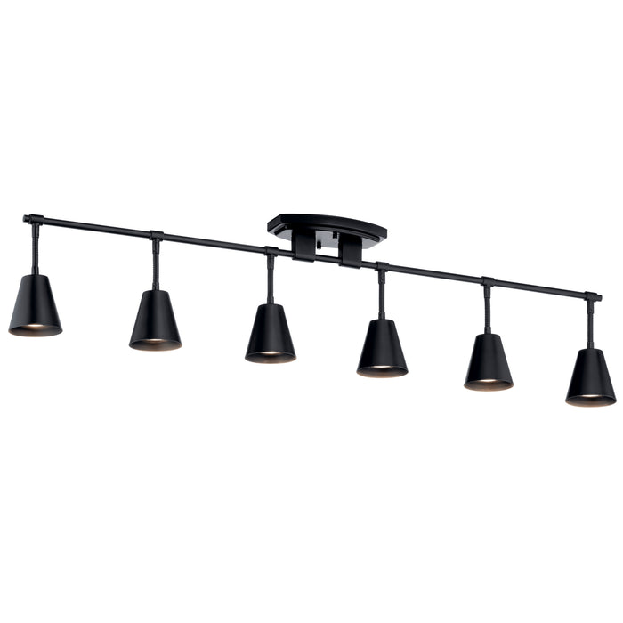 Six Light Rail Light from the Sylvia collection in Black finish