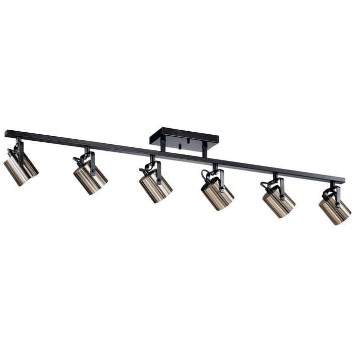 Six Light Rail Light from the Trabek collection in Black finish
