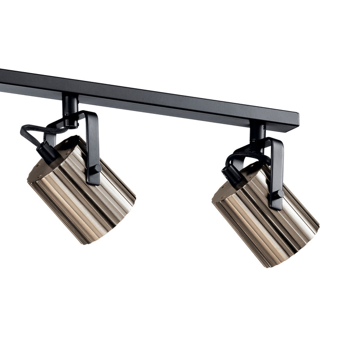 Six Light Rail Light from the Trabek collection in Black finish