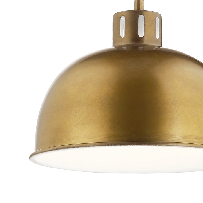 One Light Pendant from the Zailey collection in Natural Brass finish