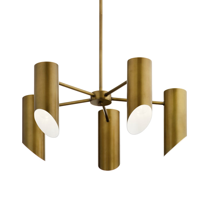 Five Light Chandelier from the Trentino collection in Natural Brass finish