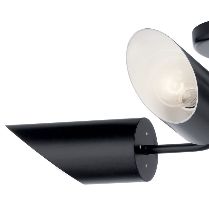 Four Light Semi Flush Mount from the Trentino collection in Black finish