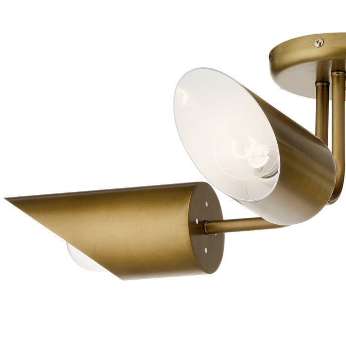 Four Light Semi Flush Mount from the Trentino collection in Natural Brass finish