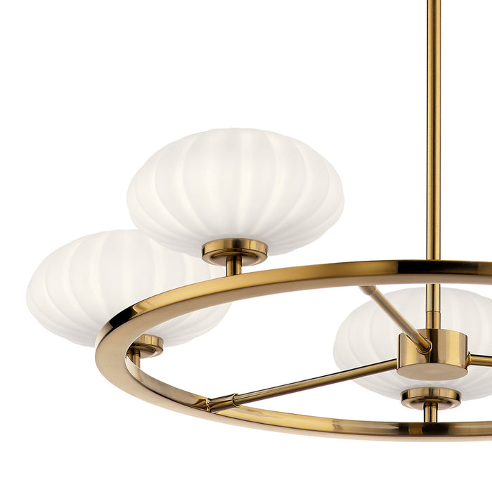 Six Light Chandelier from the Pim collection in Fox Gold finish