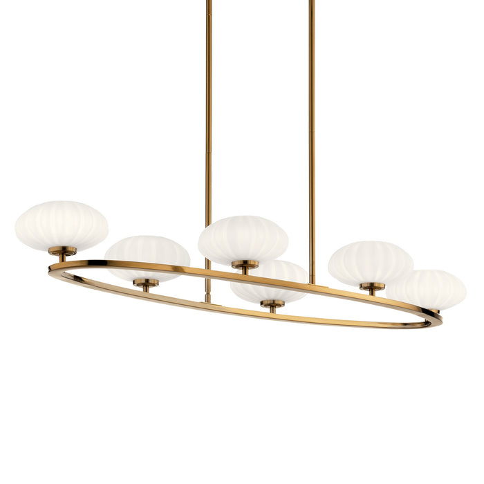 Six Light Chandelier from the Pim collection in Fox Gold finish