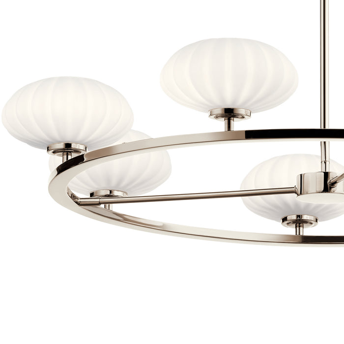 Seven Light Chandelier from the Pim collection in Polished Nickel finish
