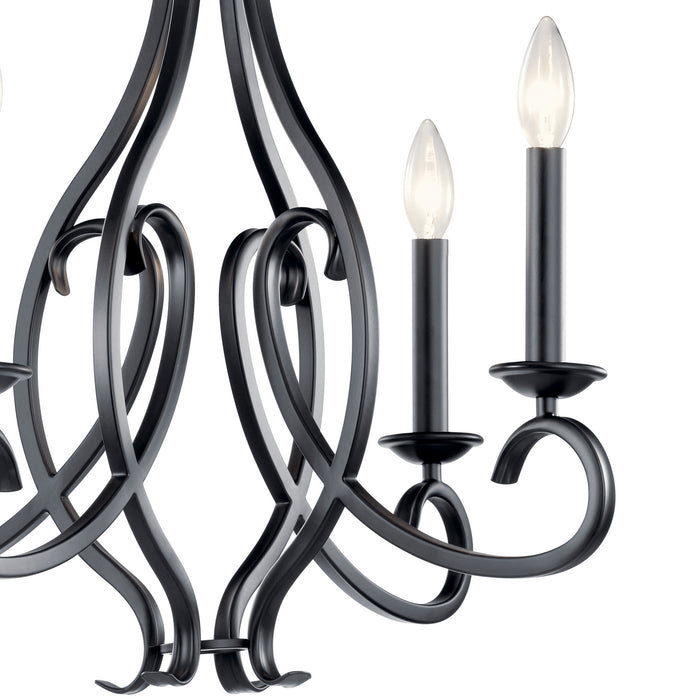 Four Light Chandelier from the Ania collection in Black finish
