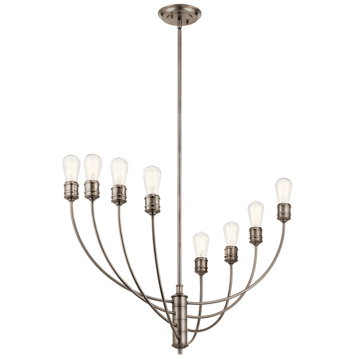 Eight Light Chandelier from the Hatton collection in Classic Pewter finish