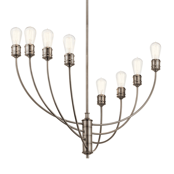 Eight Light Chandelier from the Hatton collection in Classic Pewter finish