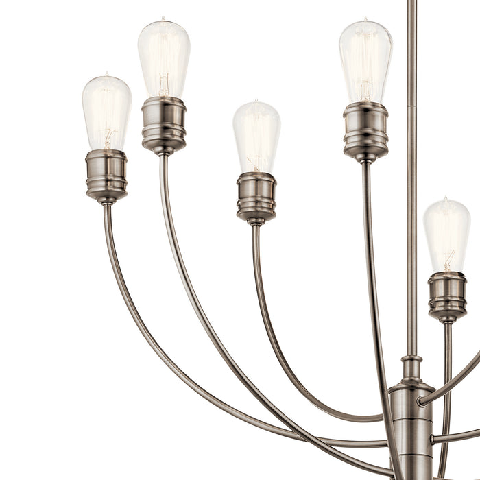Eight Light Chandelier from the Hatton collection in Classic Pewter finish