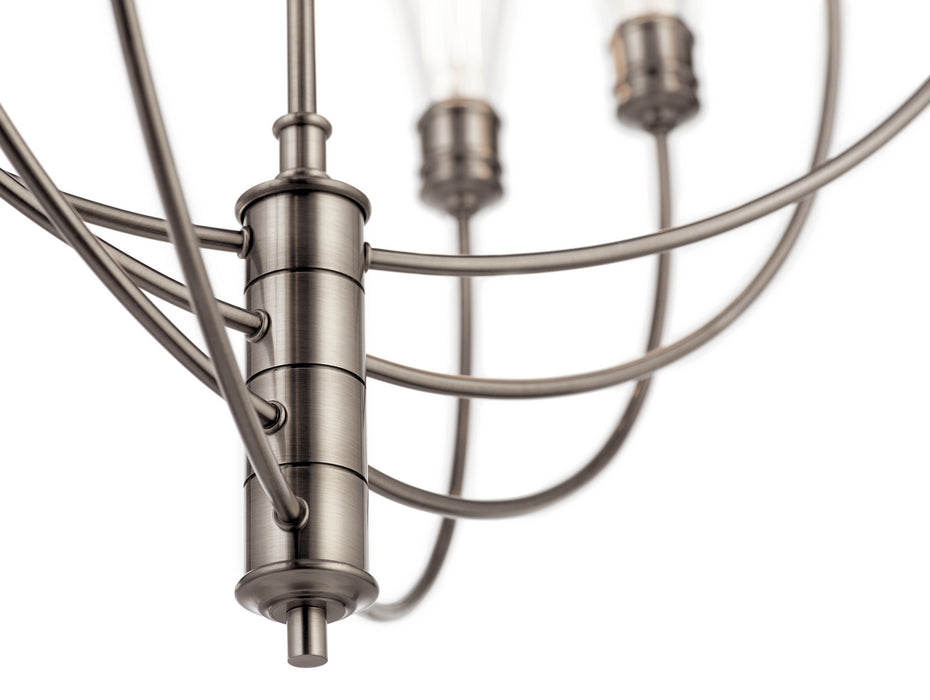 Eight Light Chandelier from the Hatton collection in Classic Pewter finish
