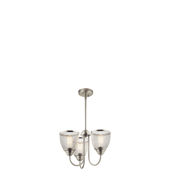 Three Light Chandelier/Semi Flush Mount from the Voclain collection in Brushed Nickel finish