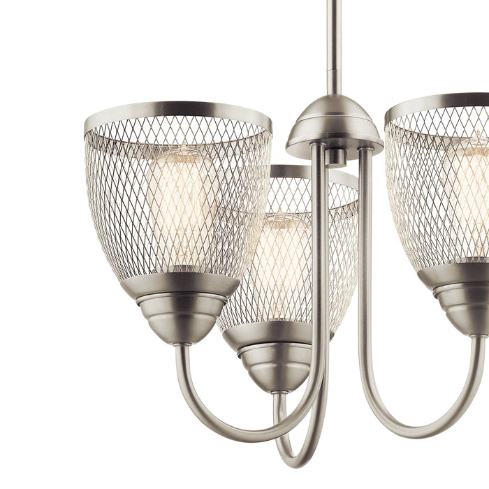 Three Light Chandelier/Semi Flush Mount from the Voclain collection in Brushed Nickel finish