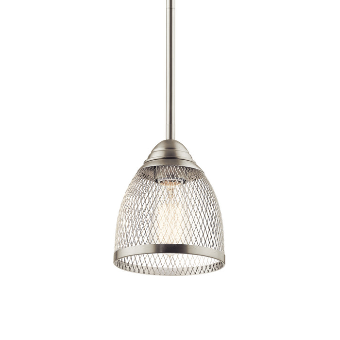 One Light Mini Pendant from the Voclain collection in Brushed Nickel finish
