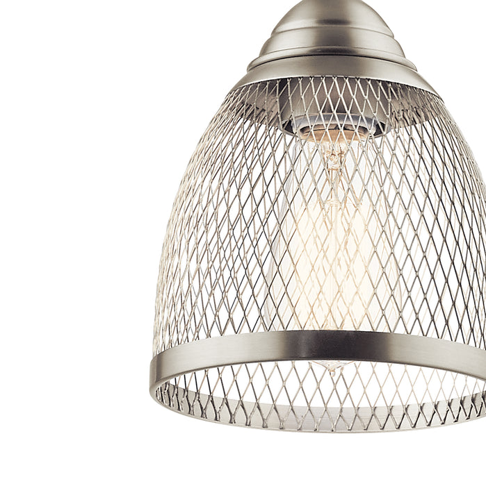 One Light Mini Pendant from the Voclain collection in Brushed Nickel finish