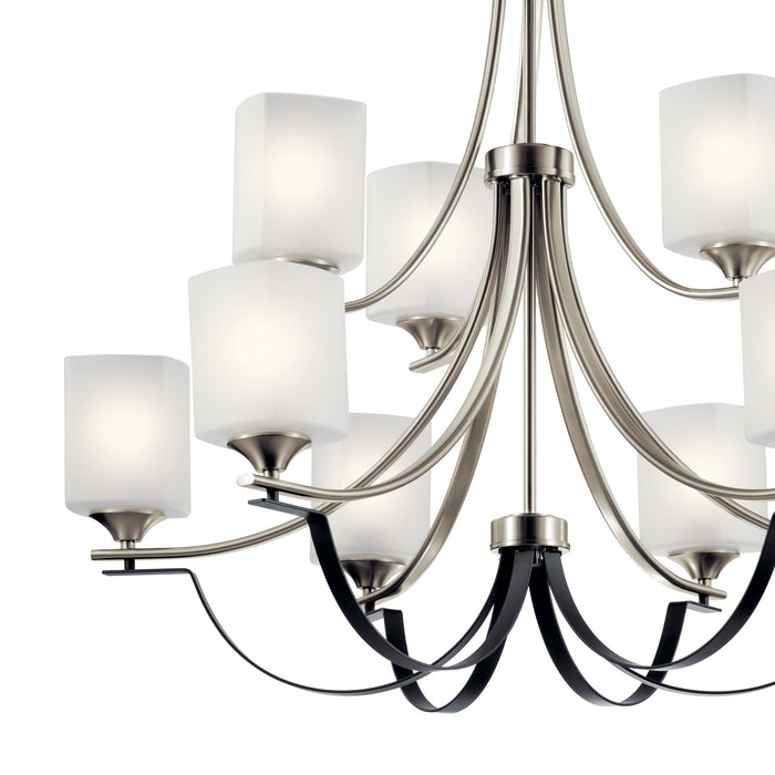 Nine Light Chandelier from the Tula collection in Brushed Nickel finish