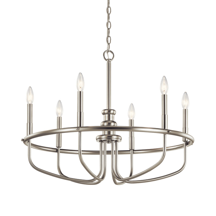 Six Light Chandelier from the Capitol Hill collection in Brushed Nickel finish