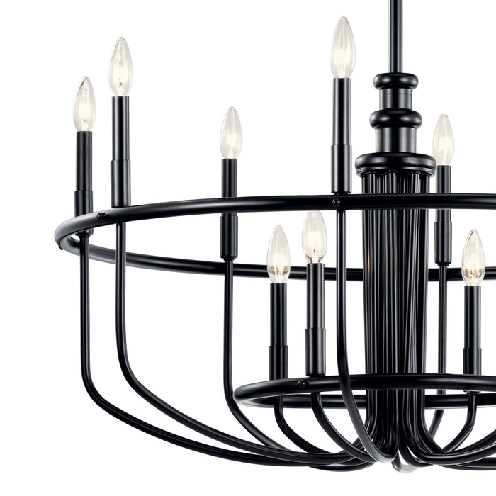 12 Light Chandelier from the Capitol Hill collection in Black finish