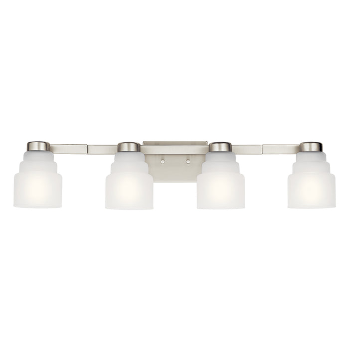 Four Light Bath from the Vionnet collection in Brushed Nickel finish