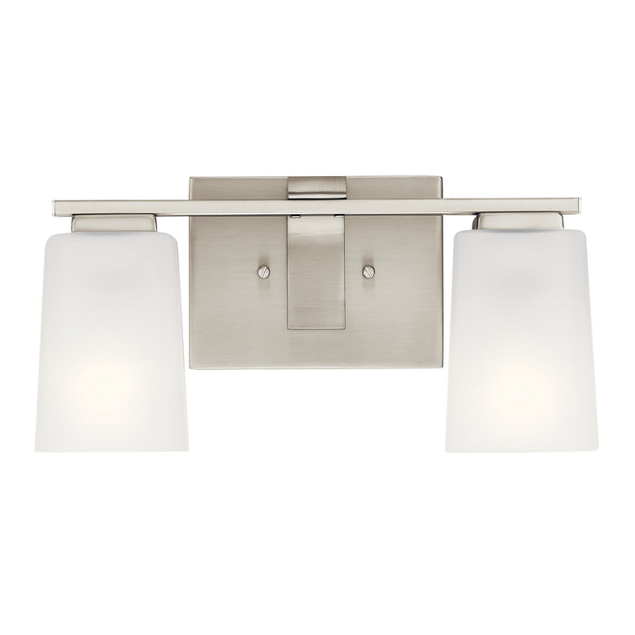 Two Light Bath from the Roehm collection in Brushed Nickel finish