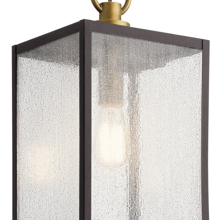 One Light Outdoor Pendant/Semi Flush Mount from the Lahden collection in Weathered Zinc finish
