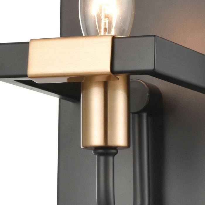One Light Vanity from the Heathrow collection in Matte Black, Satin Brass, Satin Brass finish