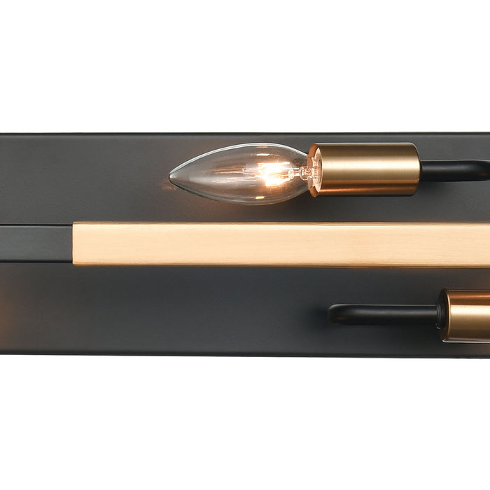 Four Light Vanity from the Heathrow collection in Matte Black, Satin Brass, Satin Brass finish