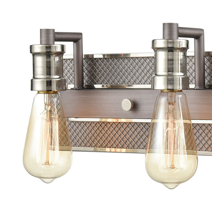 Three Light Vanity from the Gridiron collection in Polished Nickel finish