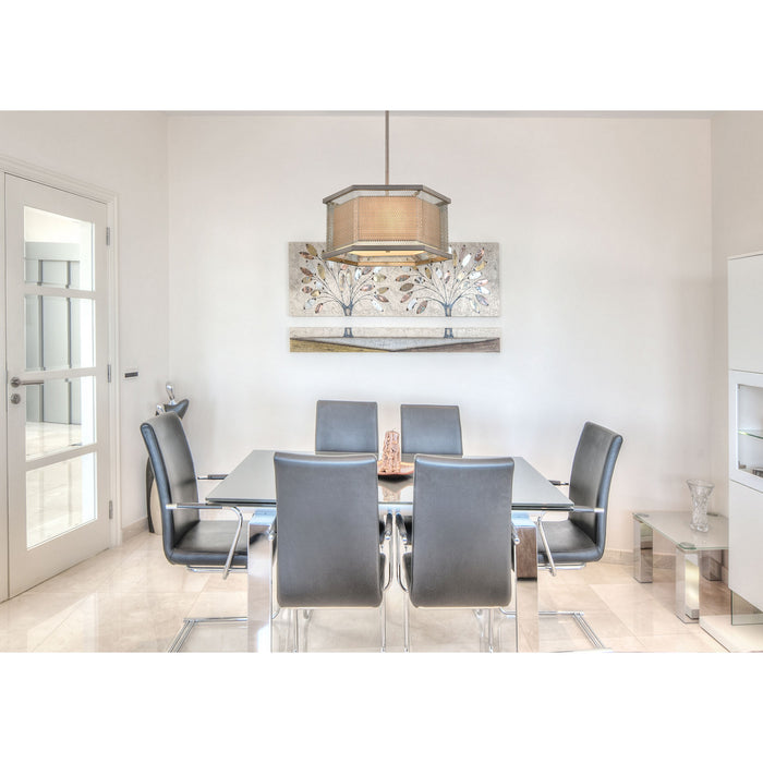Three Light Chandelier from the Crestler collection in Polished Nickel finish