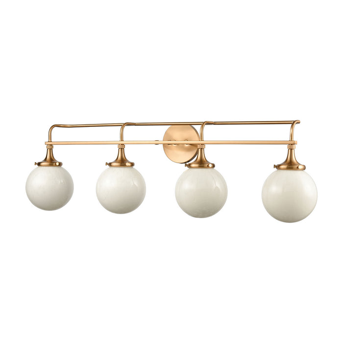 Four Light Vanity from the Beverly Hills collection in Satin Brass finish