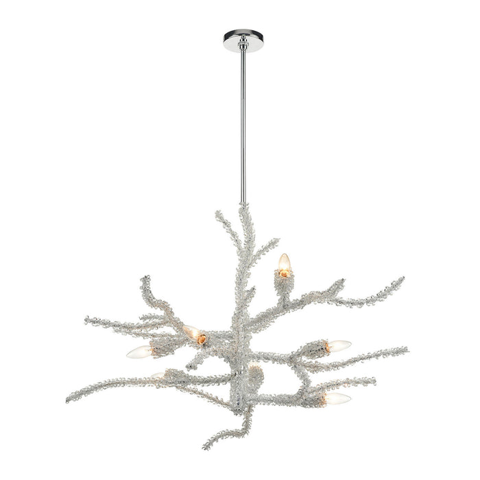 Eight Light Chandelier from the Winter`s Spray collection in Polished Chrome finish