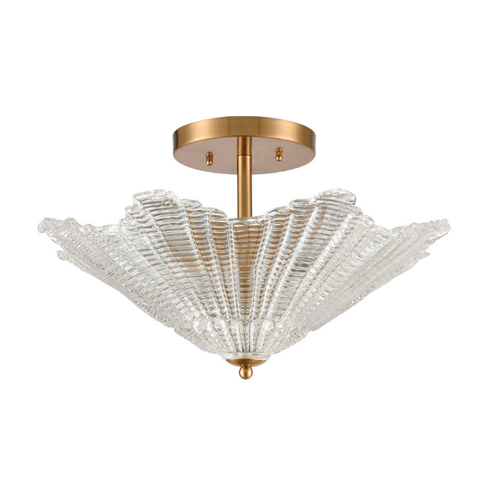 Four Light Semi Flush Mount from the Radiance collection in Satin Brass finish