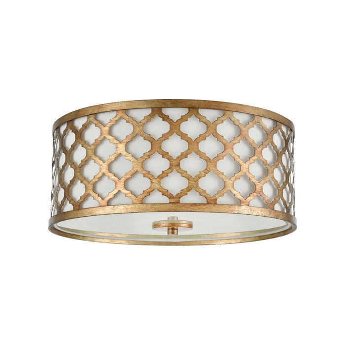 Two Light Flush Mount from the Arabesque collection in Bronze Gold finish