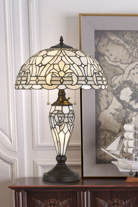 Two Light Table Lamp and Night Light from the Tiffany collection in Black finish