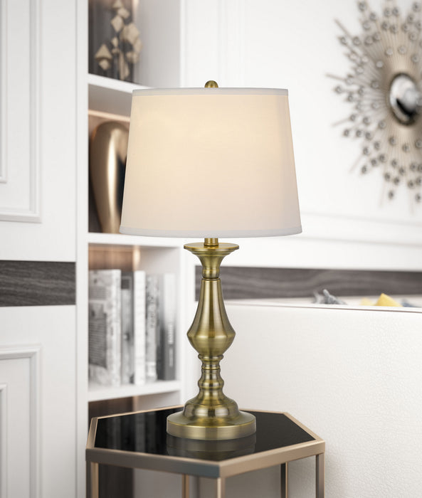 Two Light Table Lamp from the Alcoy collection in Antique Brass finish