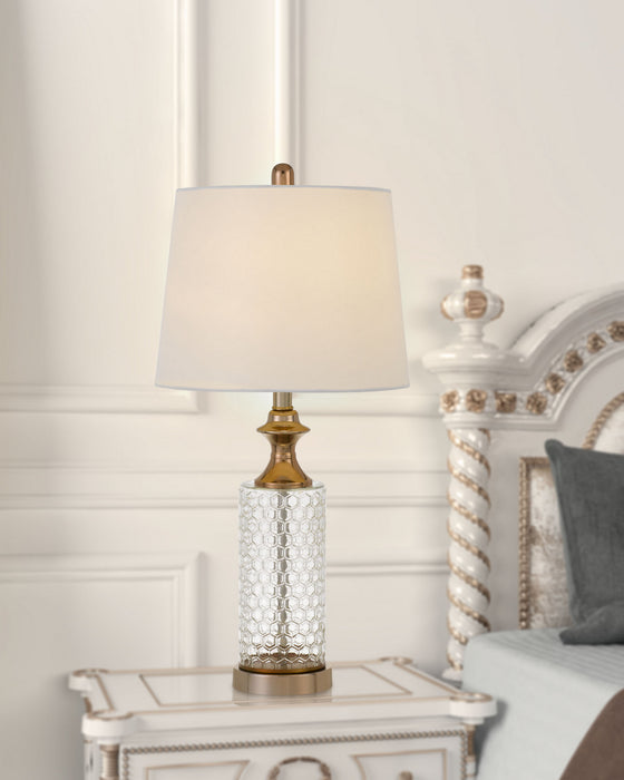 Two Light Table Lamp from the Breda collection in Clear/Copper finish