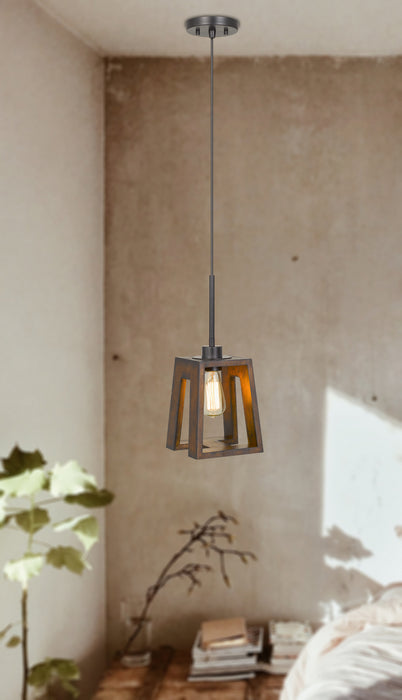 One Light Pendant from the Biel collection in Wood finish
