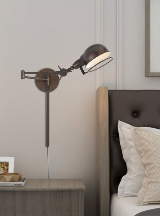 One Light Swing Arm Wall Lamp from the Linthal collection in Rust finish