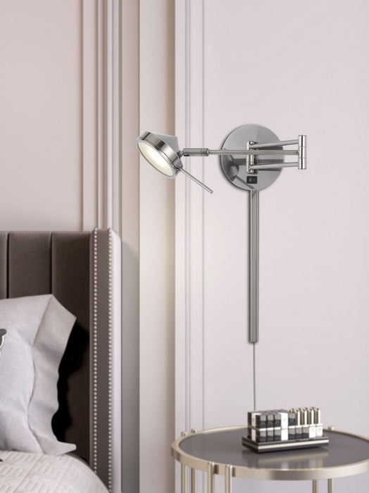 LED Swing Arm Wall Lamp from the Zug collection in Gun Metal finish