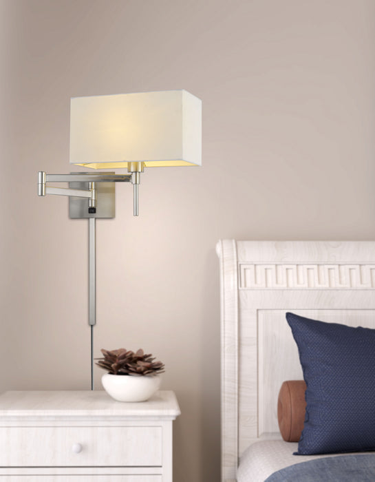 One Light Swing Arm Wall Lamp from the Robson collection in Brushed Steel finish