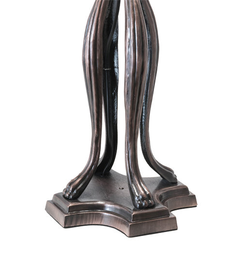 Three Light Table Lamp from the Tiffany Honey Locust collection in Mahogany Bronze finish