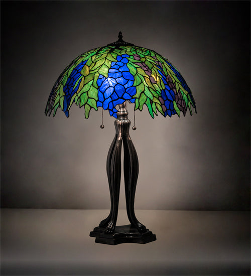 Three Light Table Lamp from the Tiffany Honey Locust collection in Mahogany Bronze finish