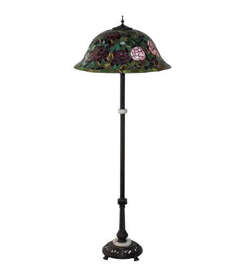 Three Light Floor Lamp from the Tiffany Rosebush collection in Mahogany Bronze finish