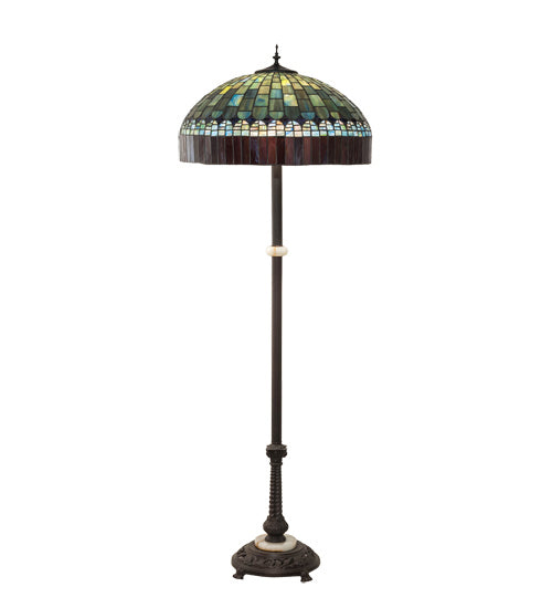 Three Light Floor Lamp from the Tiffany Candice collection in Mahogany Bronze finish